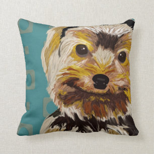 Coussin Chien de jouet avec les cheveux jaunes Brown sur