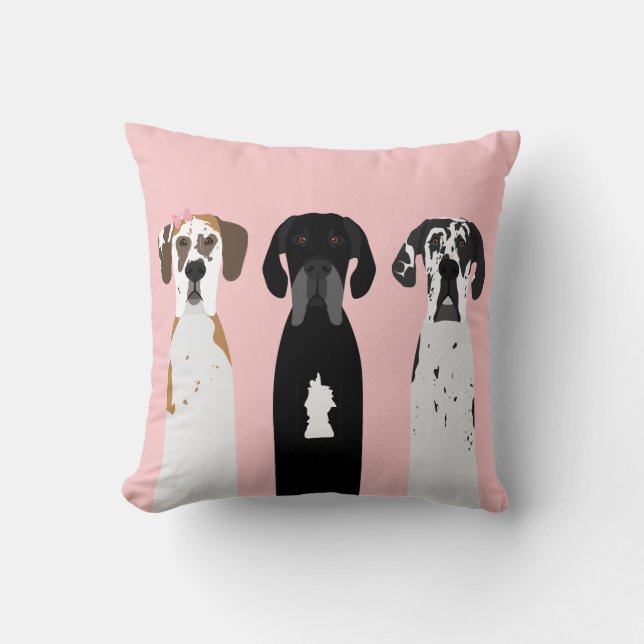 Coussin Chien de la faune du grand Danois (Recto)