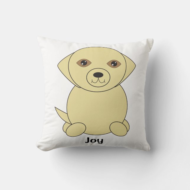 Coussin Chien de laboratoire jaune mignon Personnaliser (Recto)