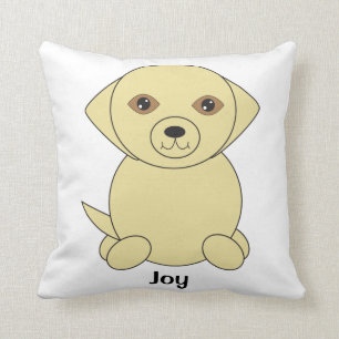 Coussin Chien de laboratoire jaune mignon Personnaliser