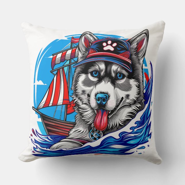 Coussin Chien de malamut Husky du Maritime Patriotique, Sa (Recto)