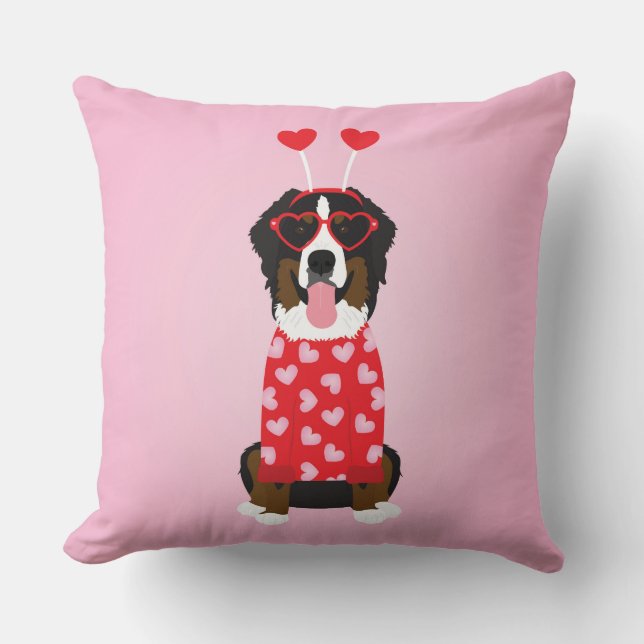 Coussin Chien de montagne de Saint-Valentin Bernese (Recto)