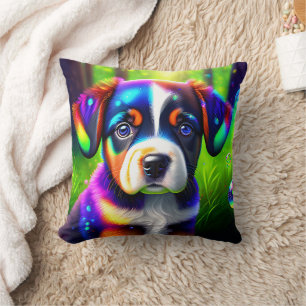 Coussin Chien de montagne mûr bernais chiot dans la prairi