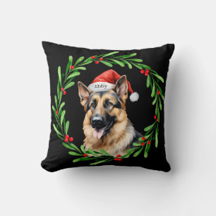 Coussin Chien de Noël Berger allemand Père Noël