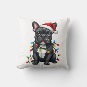 Coussin Chien de Noël Bouledogue Français Xmas Frenchie