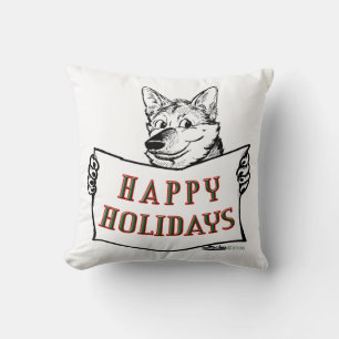 Coussin Chien de Noël : Joyeuses fêtes !