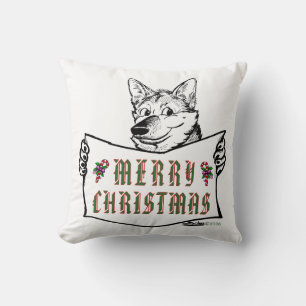 Coussin Chien de Noël : Joyeux Noël !