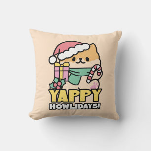 Coussin Chien de Noël mignon - Yappy Howlidays