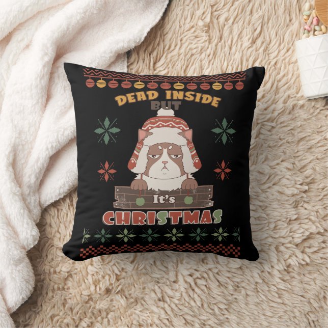 Coussin Chien de Noël sarcastique - Doux moche inspiré (Couverture)