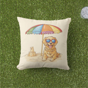 Coussin Chien de plage Golden Retriever