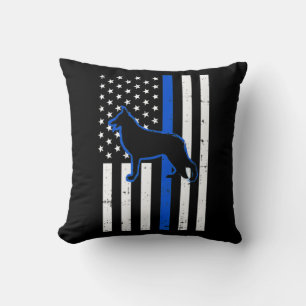 Coussin Chien de police berger allemand K9 Patriotique