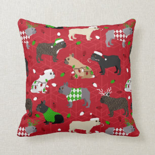 Coussin Chien de taule français de Noël