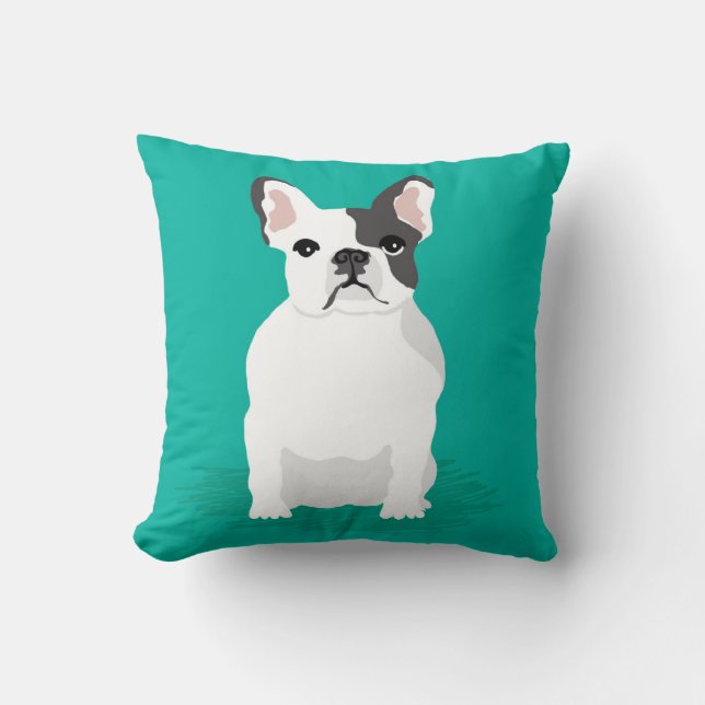 Coussin Chien de taureau français, portraits de mignons an (Recto)