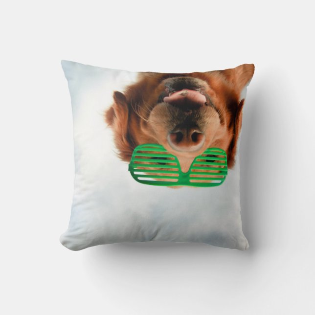 Coussin Chien des images | de Getty avec des verres (Recto)