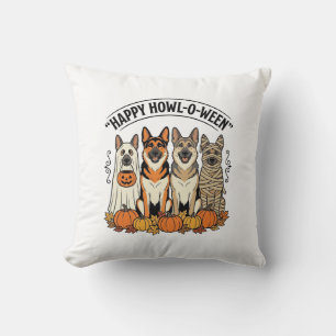 Coussin Chien d'Halloween Joyeux Howl-O-Ween Vintage Berge