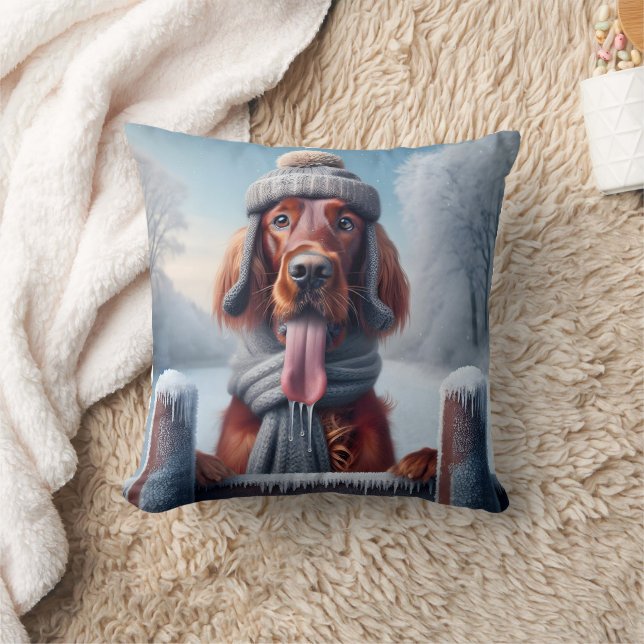 Coussin Chien d'hiver irlandais Setter (Couverture)