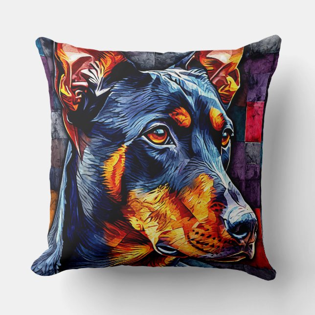 Coussin Chien Doberman mignon (Recto)