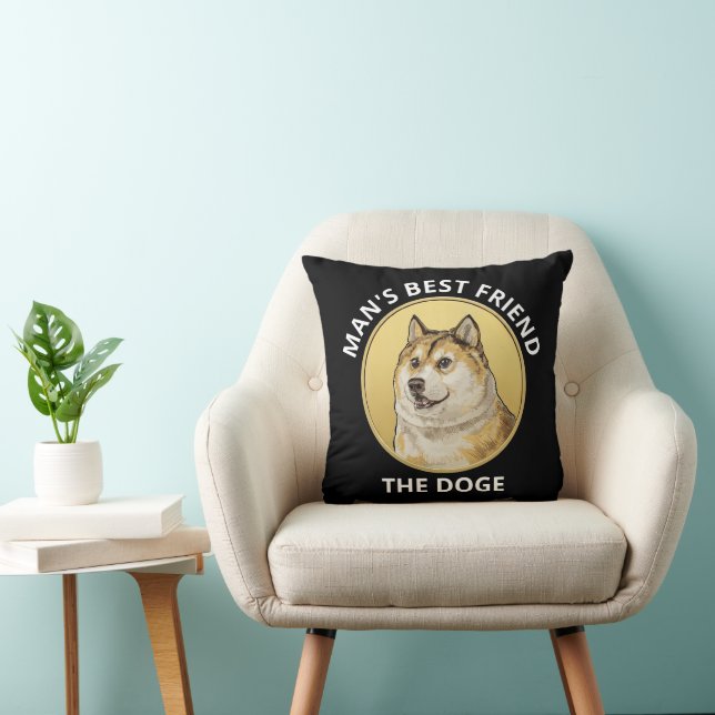 Coussin Chien Dogecoin Personnalisé (Chaise)