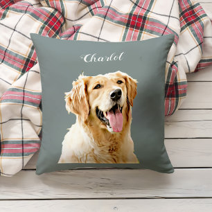 Coussin Chien d'or retriever personnalisé Chien dessiné pe