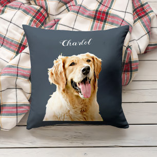 Coussin Chien d'or retriever personnalisé Chien dessiné pe