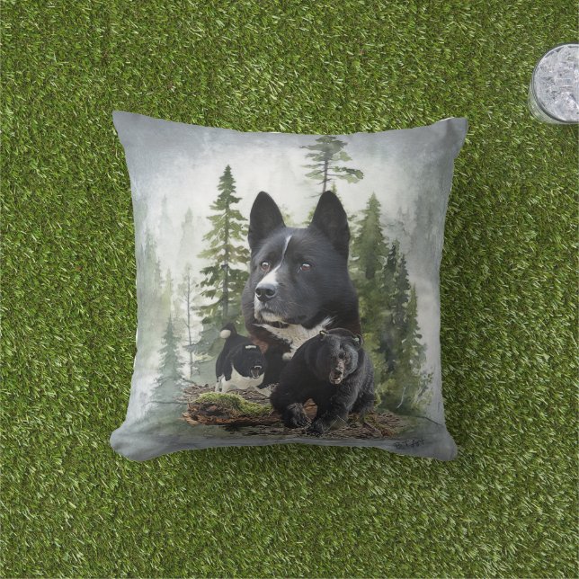 Coussin Chien d'Ours de Carélie   (Herbe)