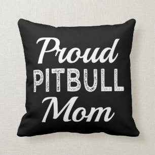 Coussin Chien drôle de maman fière de Pitbull