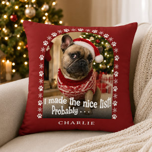 Coussin Chien Drôle Photo de l'animal de compagnie Noël