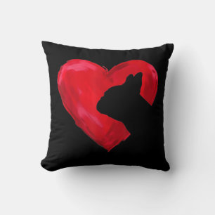 Coussin Chien du Coeur de Chien de Fer Français Silhouette