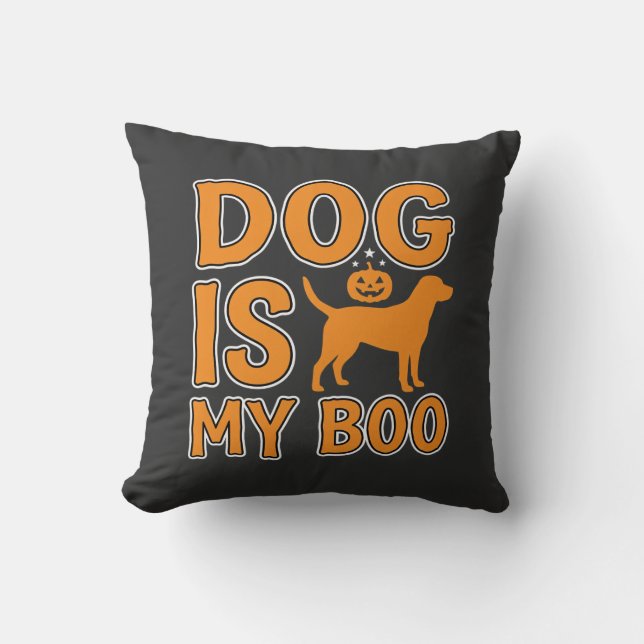 Coussin Chien Est Mon Boo Halloween Chien (Recto)