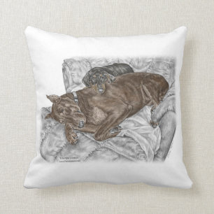 Coussin Chien et chiot de Doberman