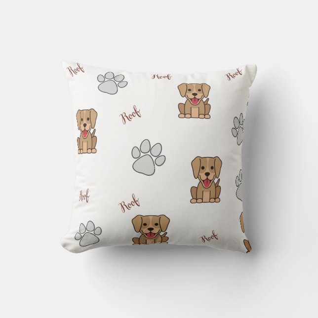 Coussin Chien et pattes blanc Chien et pattes Jeter l'orei (Recto)