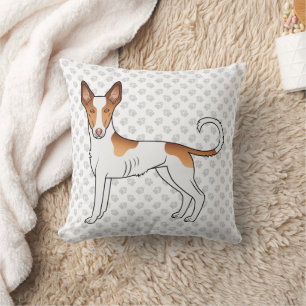 Coussin Chien et pattes de Ibizan Hound à poil lisse blanc