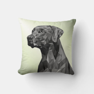 Coussin Chien géométrique gris vert
