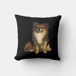 Coussin Chien graphique long Haired Chihuahua mignon