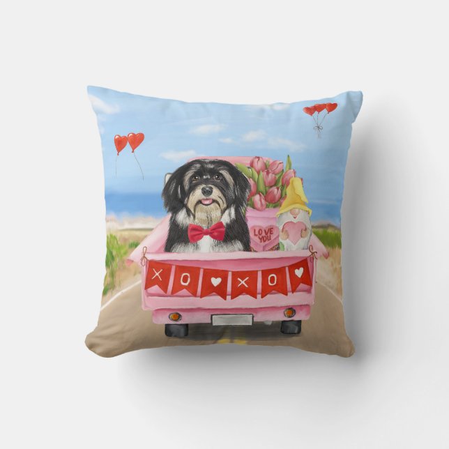 Coussin Chien Havanais Saint Valentin Camion (Recto)