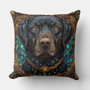 Coussin Chien labrador noir