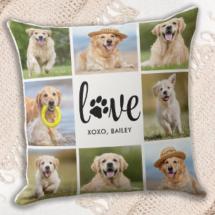 Coussin Chien LOVE Empreinte de patte Personnalisé Animaux