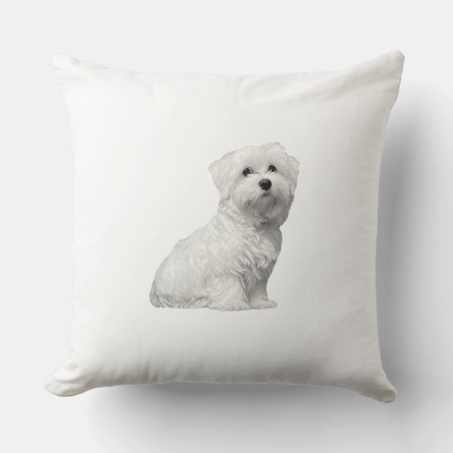 Coussin Chien maltais mignon (Recto)