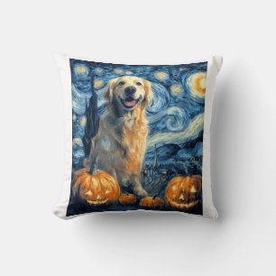 Coussin Chien Maman Van Retriever Doré Citrouille Nuit Éto