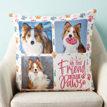Coussin Chien Meilleur Ami Personnalisé 3 Photo Empreinte<br><div class="desc">Mon Meilleur Ami A Des Poches ! Célébrez votre meilleur ami avec un coussin de collage photo de chien unique et personnalisé. Surprenez votre amoureux des chiens préféré, que ce soit un anniversaire, la fête des mères, la fête des valentins, ou Noël avec ce mignon coussin de chien photo d'amour....</div>