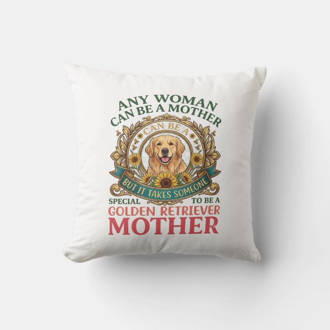 Coussin Chien mère Retriever doré Tournesols Abeilles_1 (Recto)