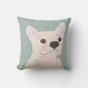 Coussin Chien Mignon, Bleu Poussiéreux