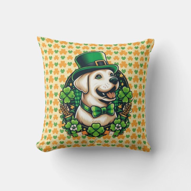 Coussin Chien mignon de la Saint Patrick (Recto)