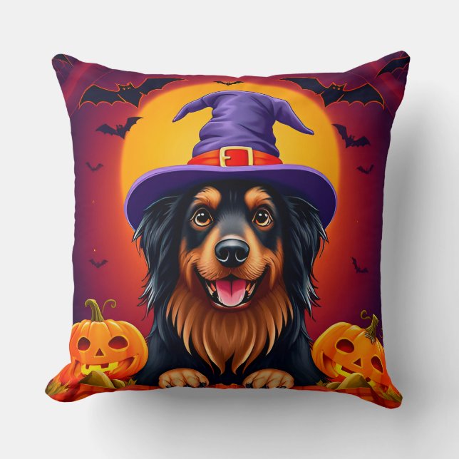 Coussin Chien mignon d'Halloween (Recto)