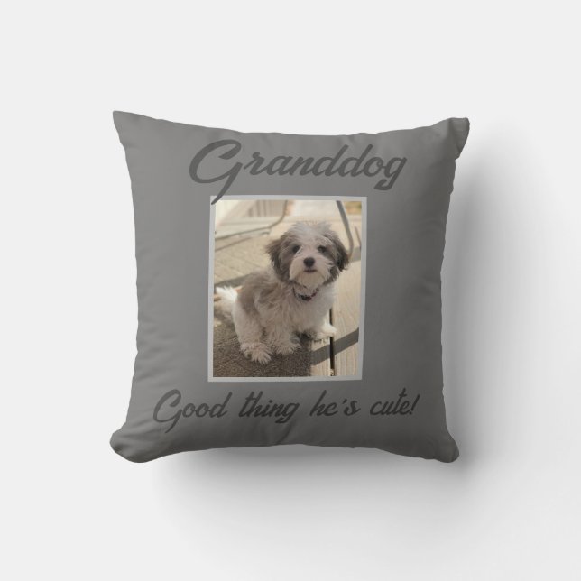 Coussin chien mignon pour grands-parents (Recto)