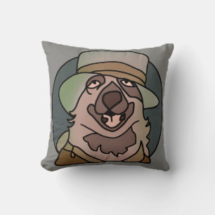 Coussin Chien minimaliste GrandPa avec Casquette Cool   Dr