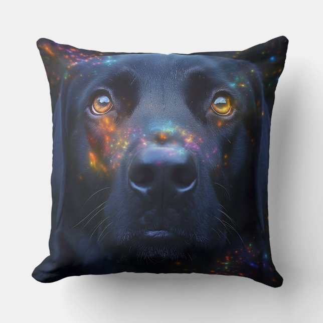 Coussin Chien noir dans l'esprit (Recto)