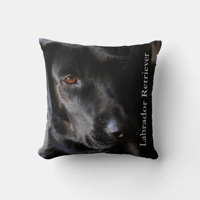 Coussin Chien noir de laboratoire (Recto)