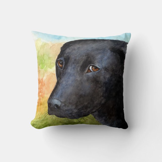 Coussin Chien noir du Labrador 115 (Recto)