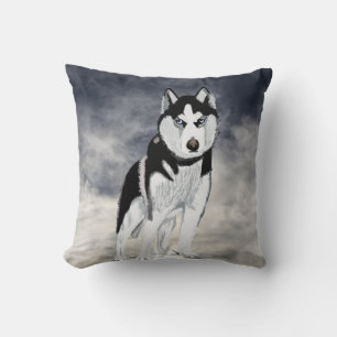 Coussin Chien noir et blanc